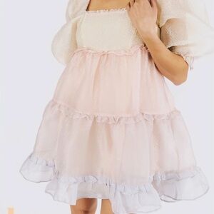Storia Cream and Pink Mini Dress